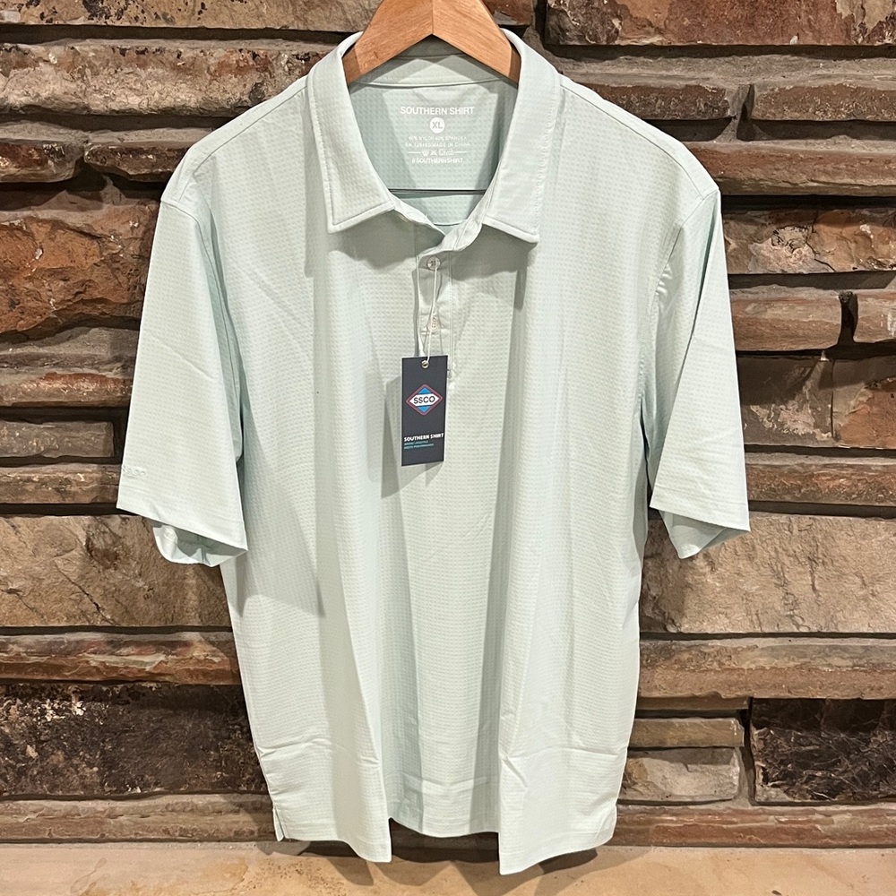 Southern Shirt Next Level Performance Polo in Herbal Mist Light Green